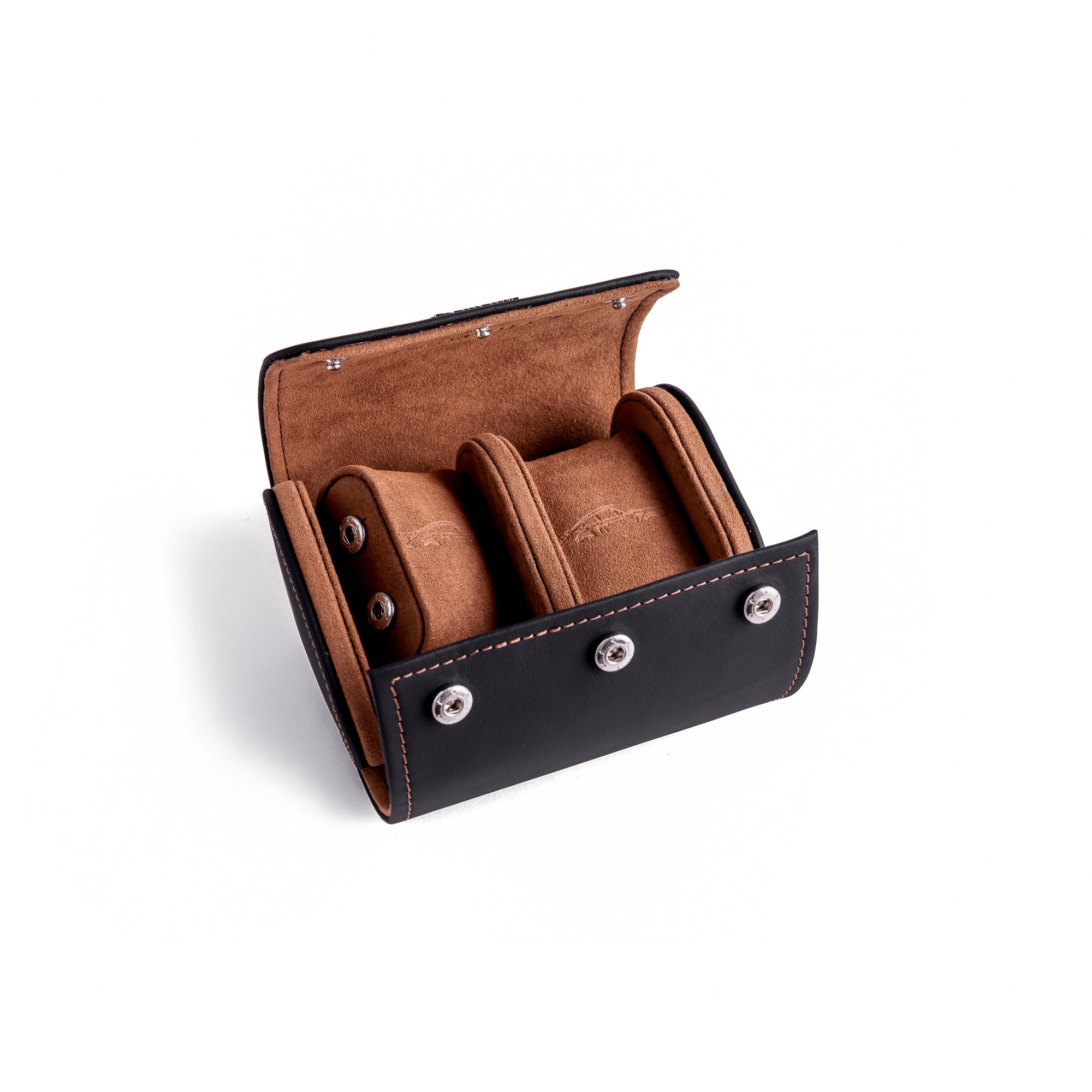 ELEMENTO | Black Leather 2-Watch Travel &amp; Storage Case